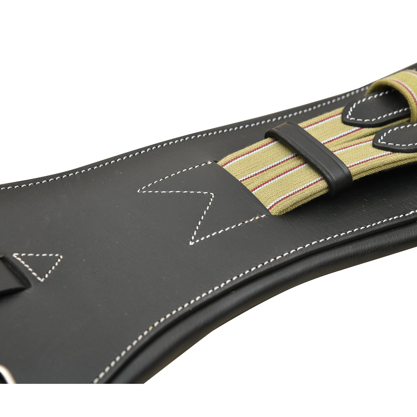 SIE Pro Anatomic Leather Dressage Horse Girth Cinch Soft Padded Comfort With Elastic Ends