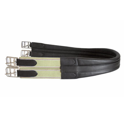 SIE Chafeless Leather Horse Girth Handcrafted Soft Tanned Leather With Roller Buckles
