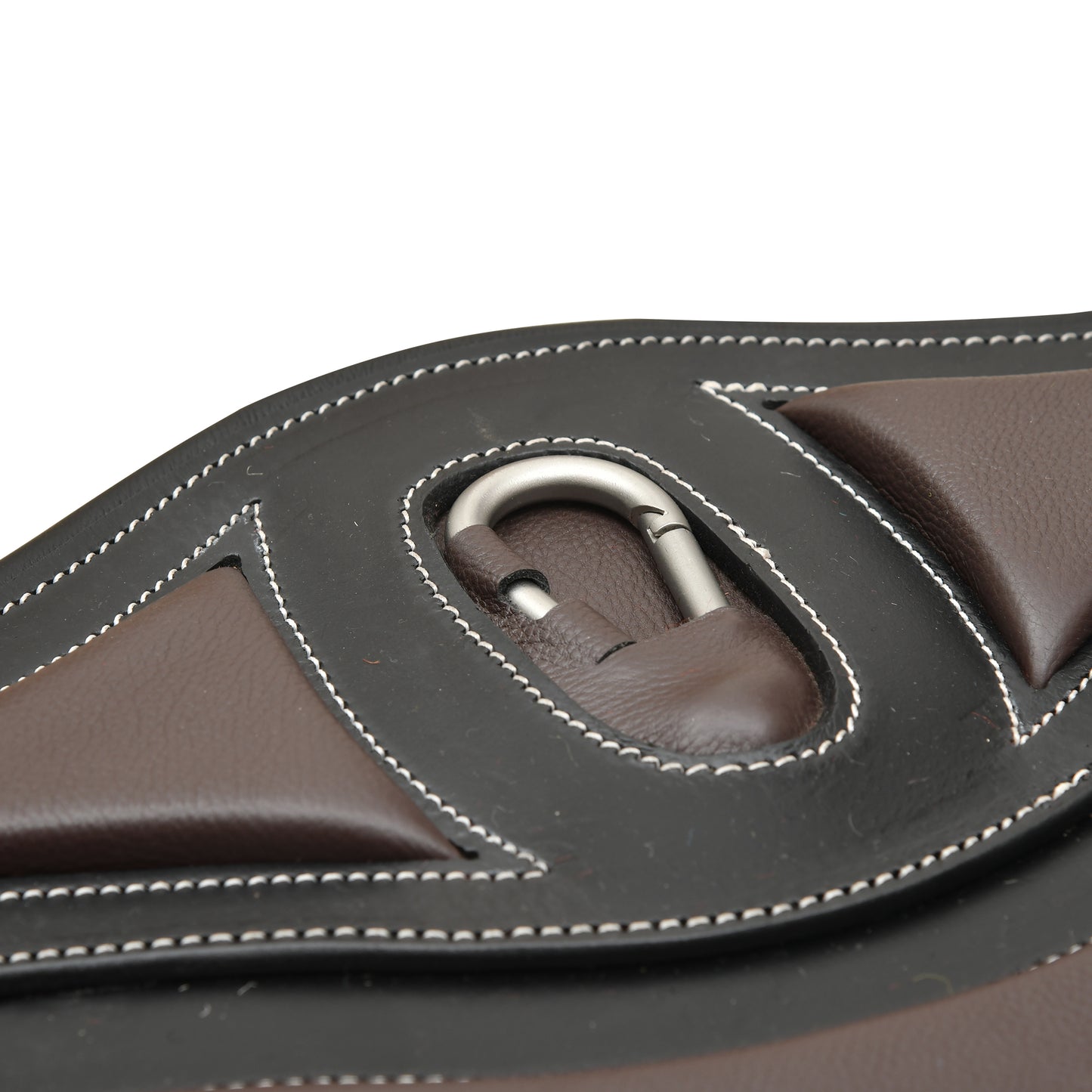 SIE Window Leather Stud Belly Guard Horse Girth Center Stud Snap With Elastic Ends & SS Roller Buckles