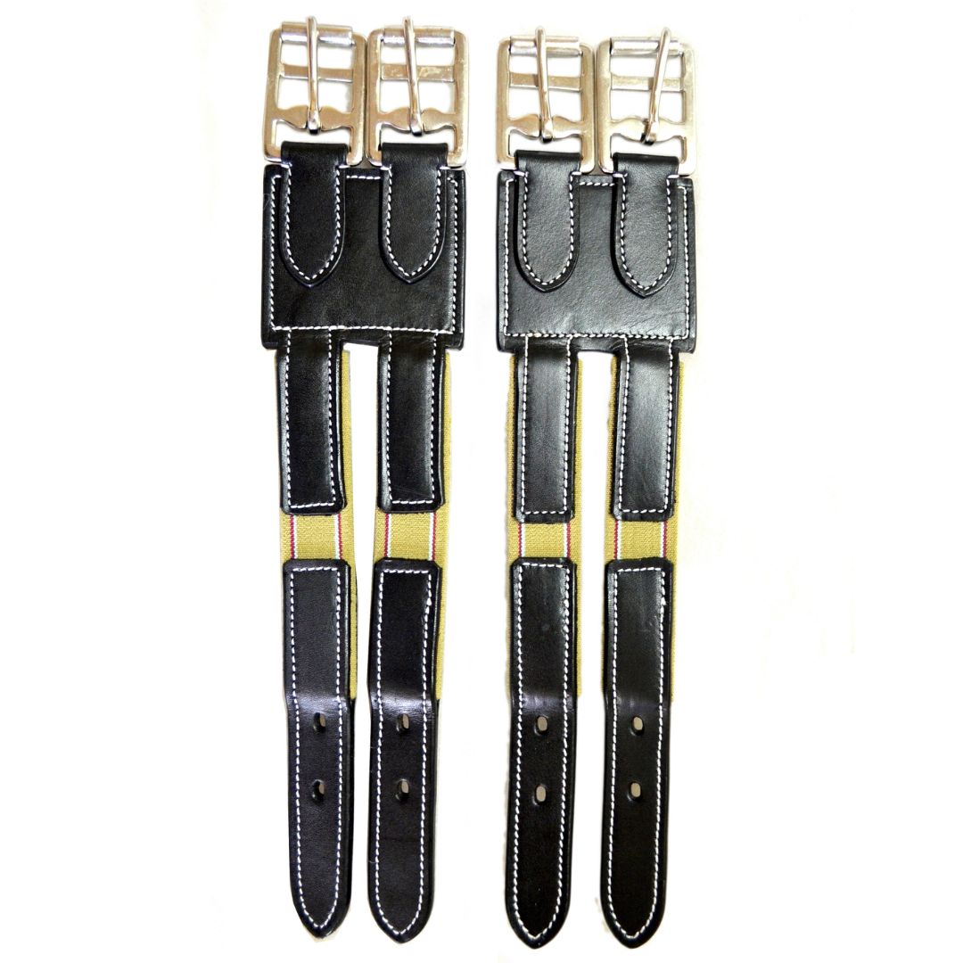 SIE Genuine Leather Horse Girth Extenders with Elastic & Roller Buckles 13.5–14 Inch Length ( Lot of 10 )