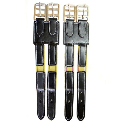 SIE Genuine Leather Horse Girth Extenders with Elastic & Roller Buckles 13.5–14 Inch Length ( Lot of 10 )