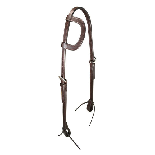 SIE Premium Double Layer Leather Headstall – Slip Ear Western Headstall with Stainless Steel Hardware