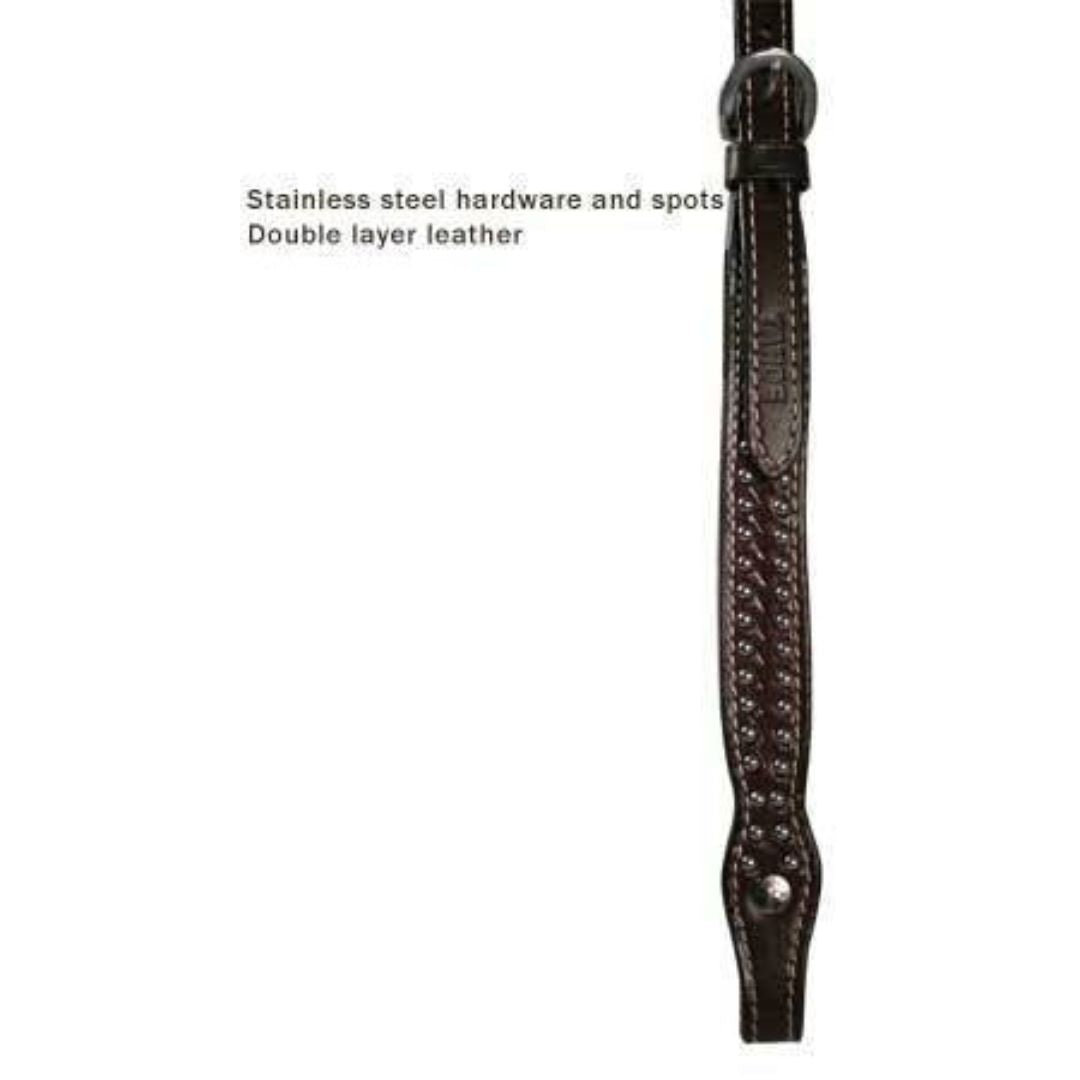 SIE Genuine Leather Horse Headstall – Elegant Western Headstall with Stainless Steel Spots