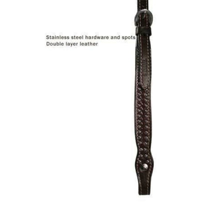 SIE Genuine Leather Horse Headstall – Elegant Western Headstall with Stainless Steel Spots