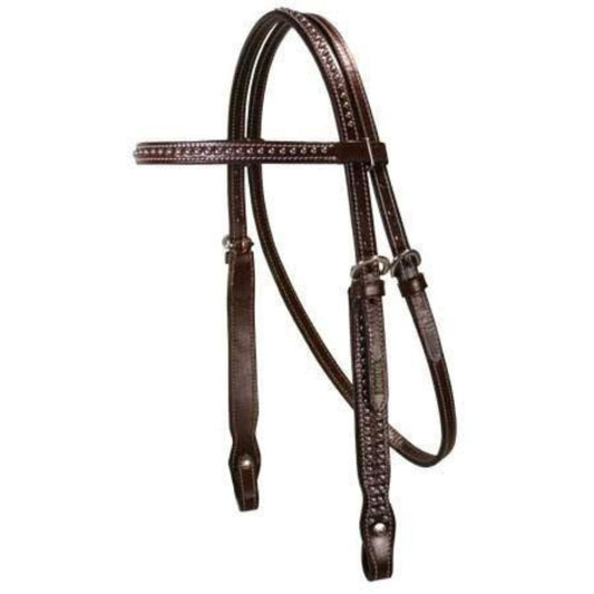 SIE Genuine Leather Horse Headstall – Elegant Western Headstall with Stainless Steel Spots