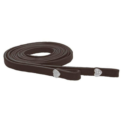 SIE Genuine Leather Headstall with Reins – Western Headstall & Reins Set with Engraved Silver Heart Conchos