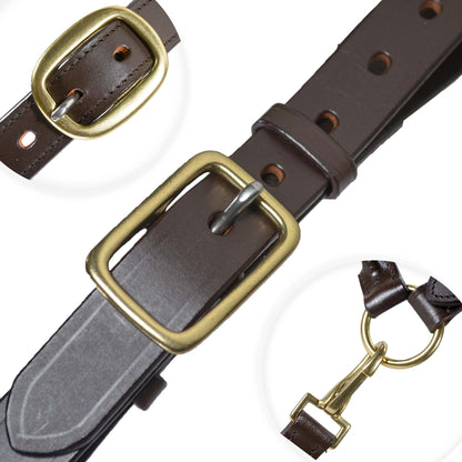 SIE Adjustable Horse Premium Rolled Leather Halter & Brass Hardware