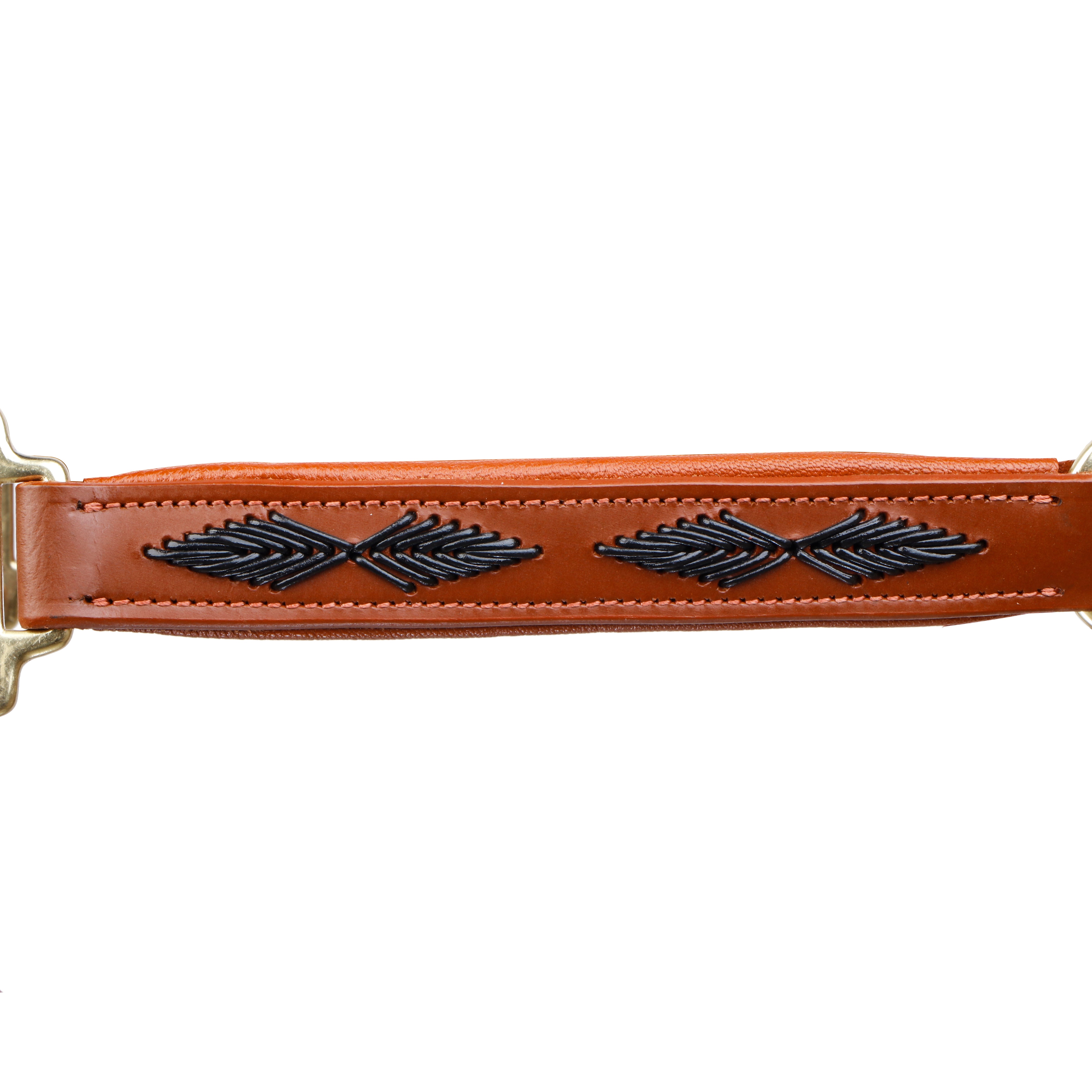 SIE Genuine Leather Braided Horse Halter Adjustable Padded Headcollar for Pony, Cob, Full & Oversize | Premium Brass Hardware