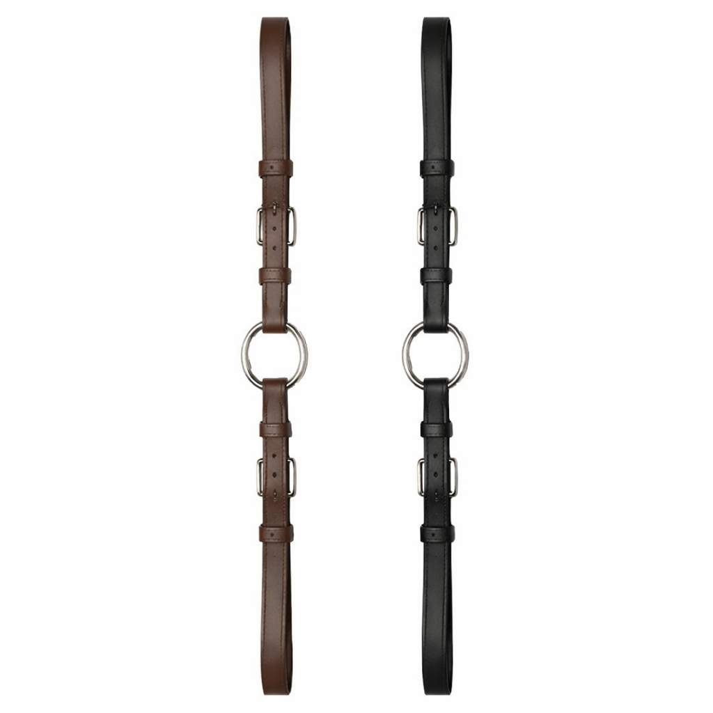 SIE Genuine Leather Ringed Bit Converter - Pelham Bit Converter - Premium Leather Bit Straps with SS O-Ring - Black & Brown