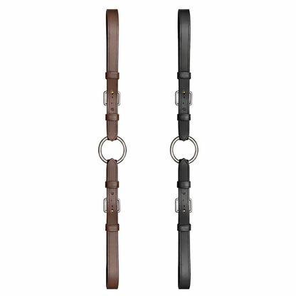 SIE Genuine Leather Ringed Bit Converter - Pelham Bit Converter - Premium Leather Bit Straps with SS O-Ring - Black & Brown