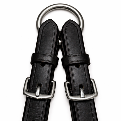 SIE Genuine Leather Ringed Bit Converter - Pelham Bit Converter - Premium Leather Bit Straps with SS O-Ring - Black & Brown
