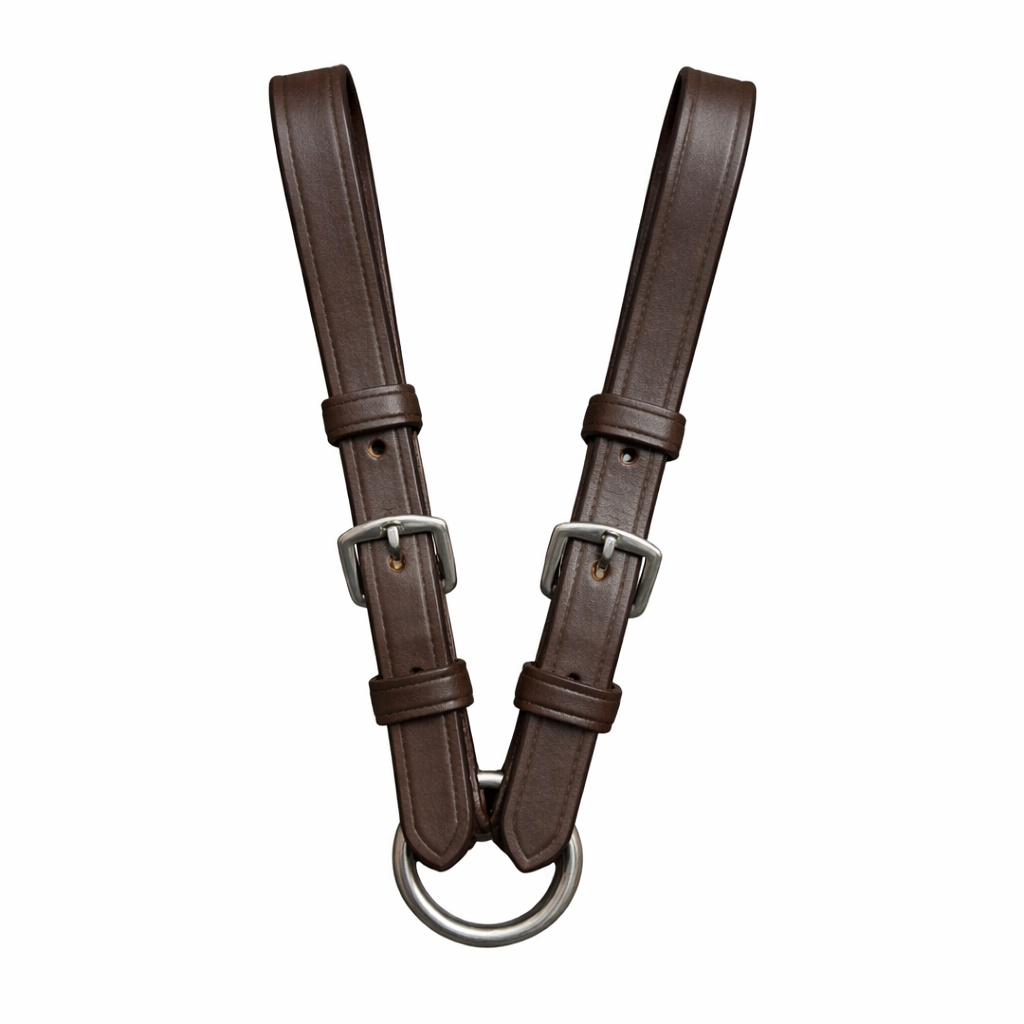 SIE Genuine Leather Ringed Bit Converter - Pelham Bit Converter - Premium Leather Bit Straps with SS O-Ring - Black & Brown