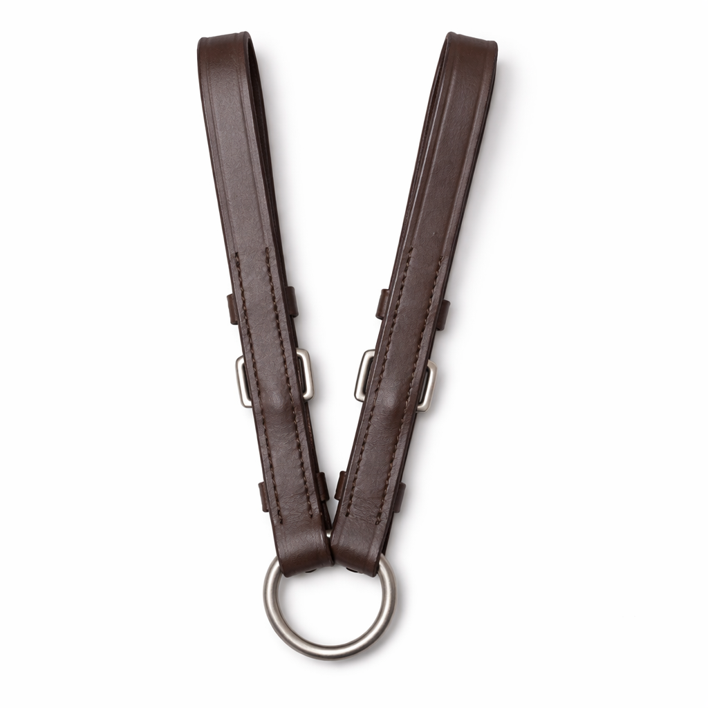 SIE Genuine Leather Ringed Bit Converter - Pelham Bit Converter - Premium Leather Bit Straps with SS O-Ring - Black & Brown