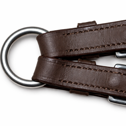 SIE Genuine Leather Ringed Bit Converter - Pelham Bit Converter - Premium Leather Bit Straps with SS O-Ring - Black & Brown