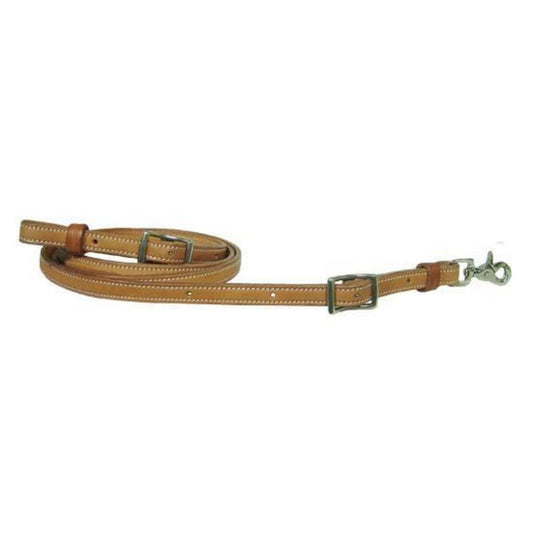 SIE Genuine Leather Western Roper Reins - Premium Buffalo Leather Roping Reins with Stainless Steel Hardware