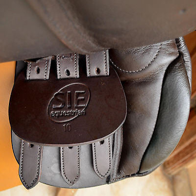SIE English Jumping Leather Horse & Pony Saddle for Kids (10”–15”)Fiber Flex Tree Wool Flocked Panels