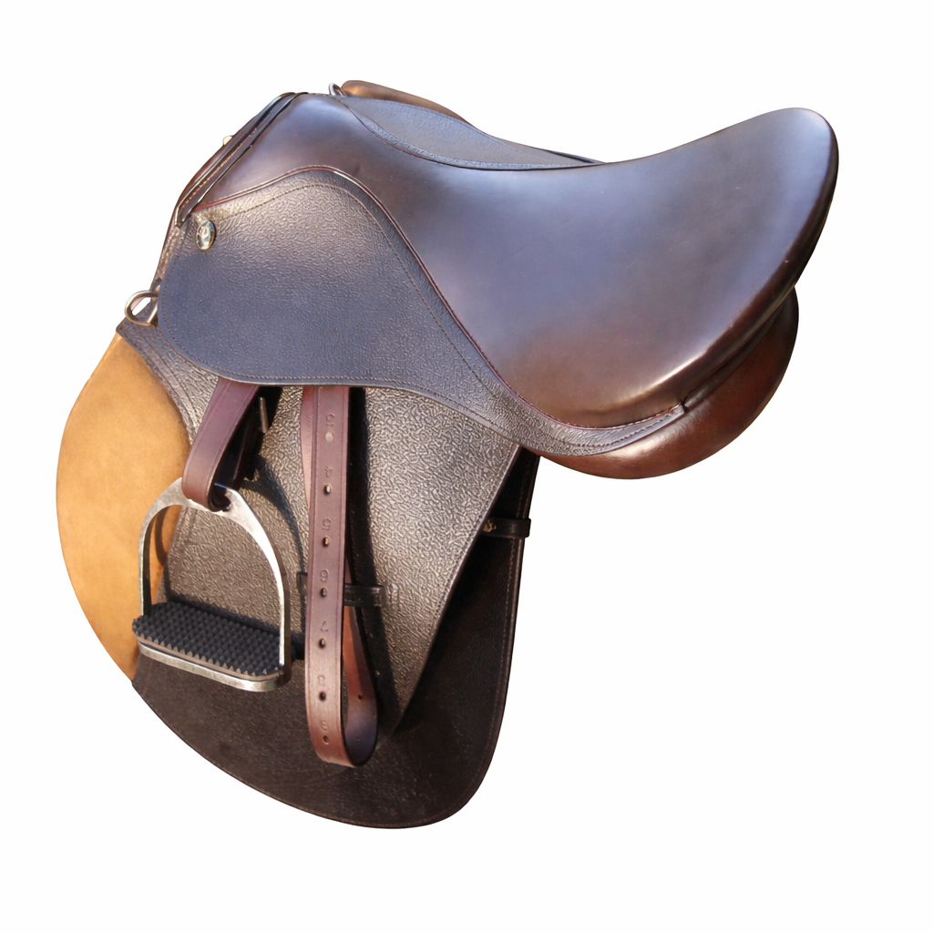SIE Training Leather English Saddle – Grain Leather with Suede Pads | English Training Saddle