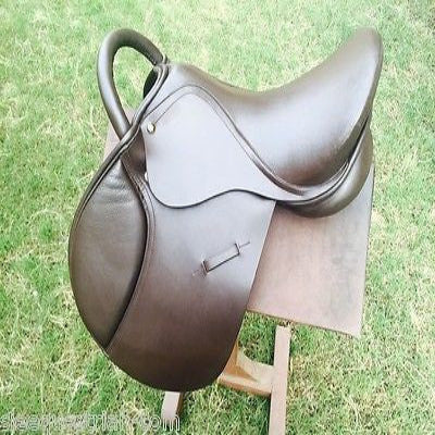 SIE Jumping Leather English Saddle – 15" 16" 17" 18" Regular/Medium Width | Fiber Flex Tree