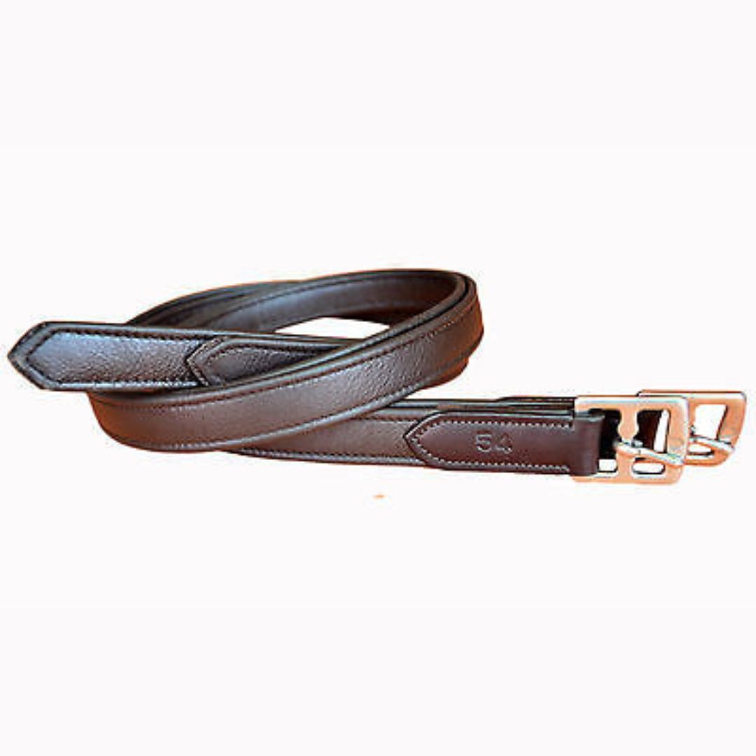 SIE Super Soft Genuine Stirrup Leather -  Handcrafted with Nylon Lining & SS Buckles for English Riding