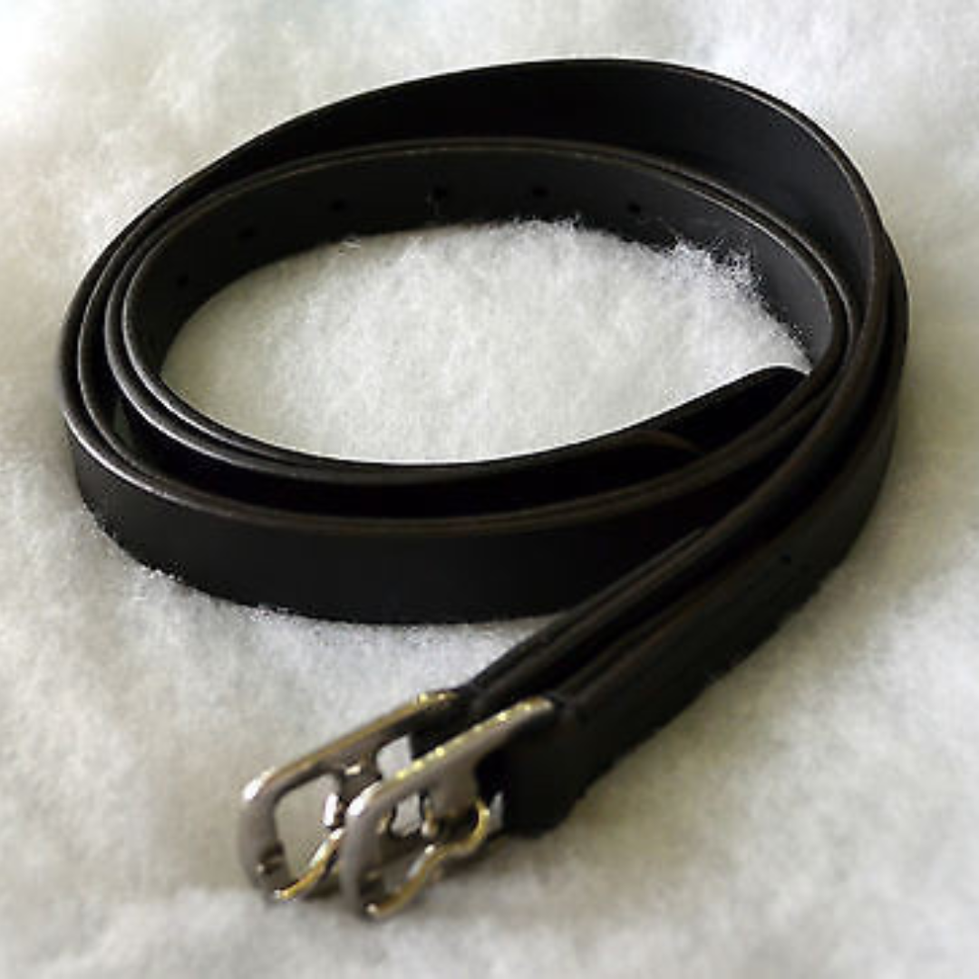 SIE Stirrup Leathers 1” Wide – Best Genuine Leather SS Buckles Numbered Holes