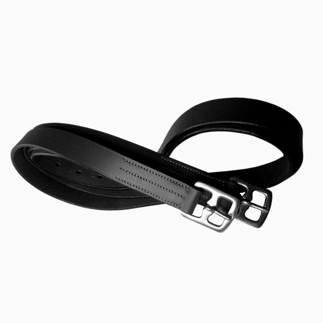 SIE Stirrup Leathers 1” Wide – Best Genuine Leather SS Buckles Numbered Holes