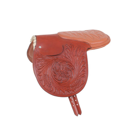 Western style English Racing Leather show saddle