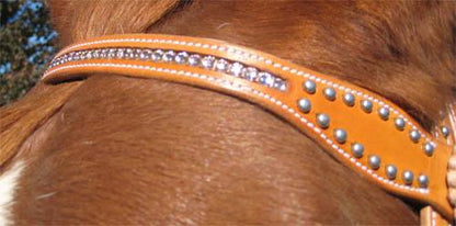 SIE Pink Swarovski Crystal Inlaid Leather Headstall & Breast Collar Set Western Horse Tack