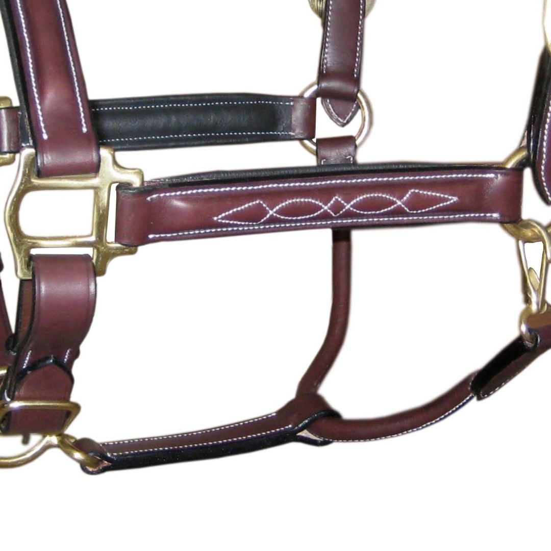 SIE  (Lot of 12) Fancy Stitched Adjustable Leather Padded Halters, Custom made