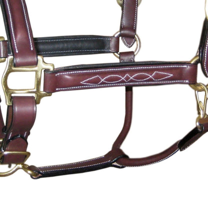 SIE  (Lot of 12) Fancy Stitched Adjustable Leather Padded Halters, Custom made