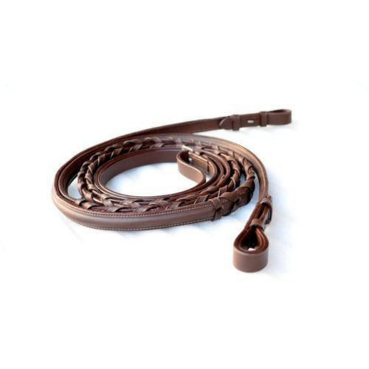 SIE EQUESTRIAN Empty Channel Braided Horse Leather Reins