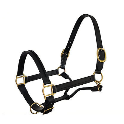 SIE- Full - Black - Empty Channel Adjustable Leather Horse Headcollar/Halters