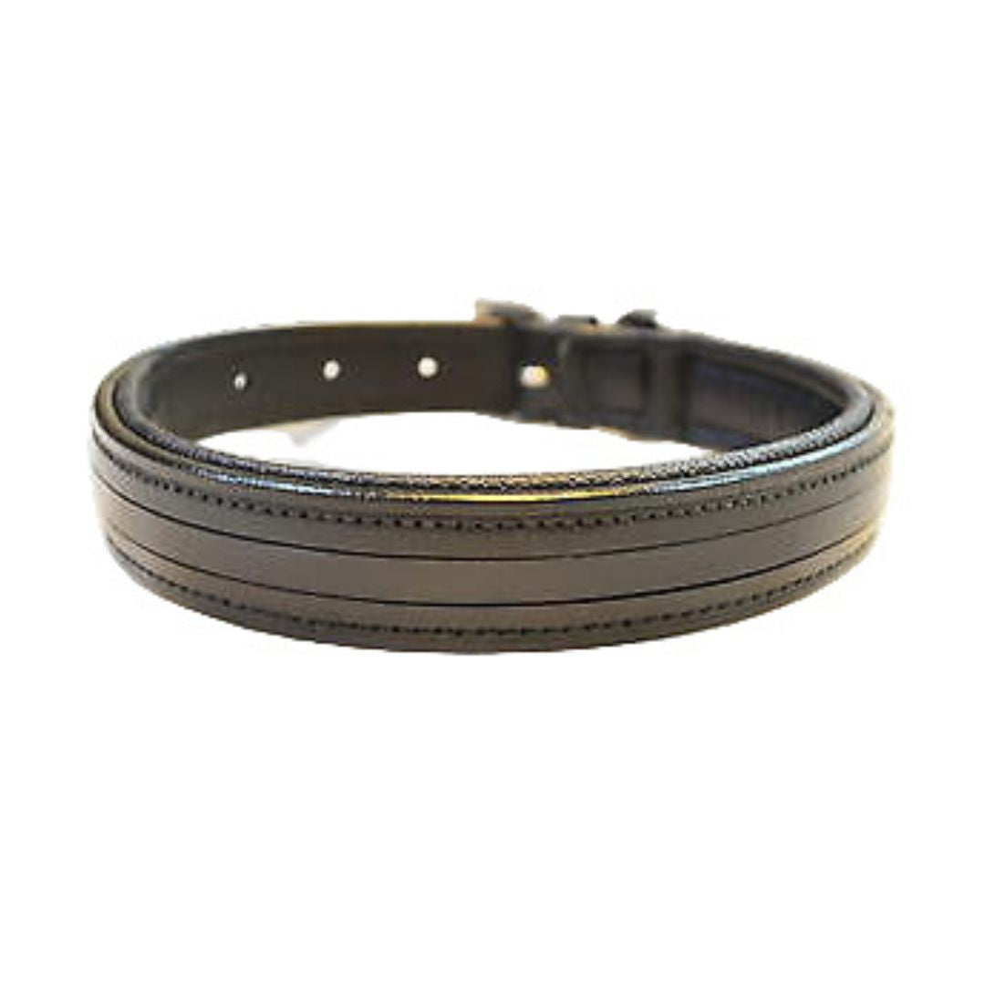 Empty Channel Inlay Leather Padded Dog Collars 5 pcs.