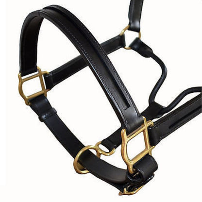 SIE- Full - Black - Empty Channel Adjustable Leather Horse Headcollar/Halters