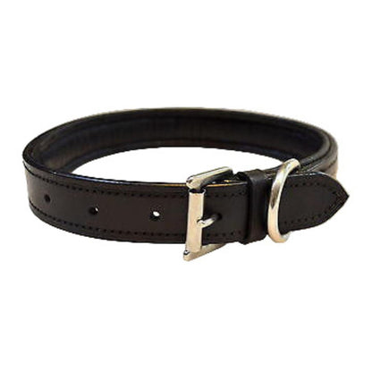 Empty Channel Inlay Leather Padded Dog Collars 5 pcs.