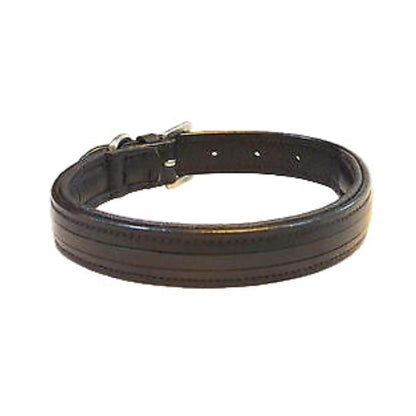 Empty Channel Inlay Leather Padded Dog Collars 5 pcs.