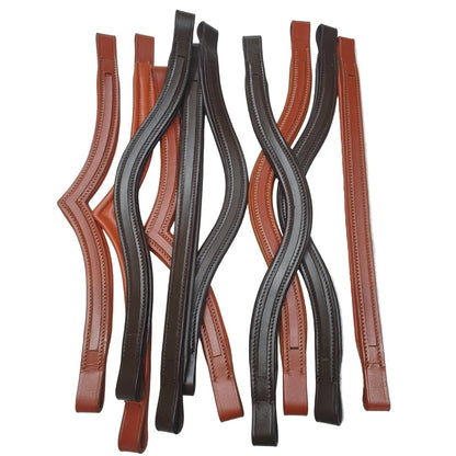 (Lot of 24) Custom  Empty Channel Padded Leather Browbands for Bridles - U/V /Strt/ Wave