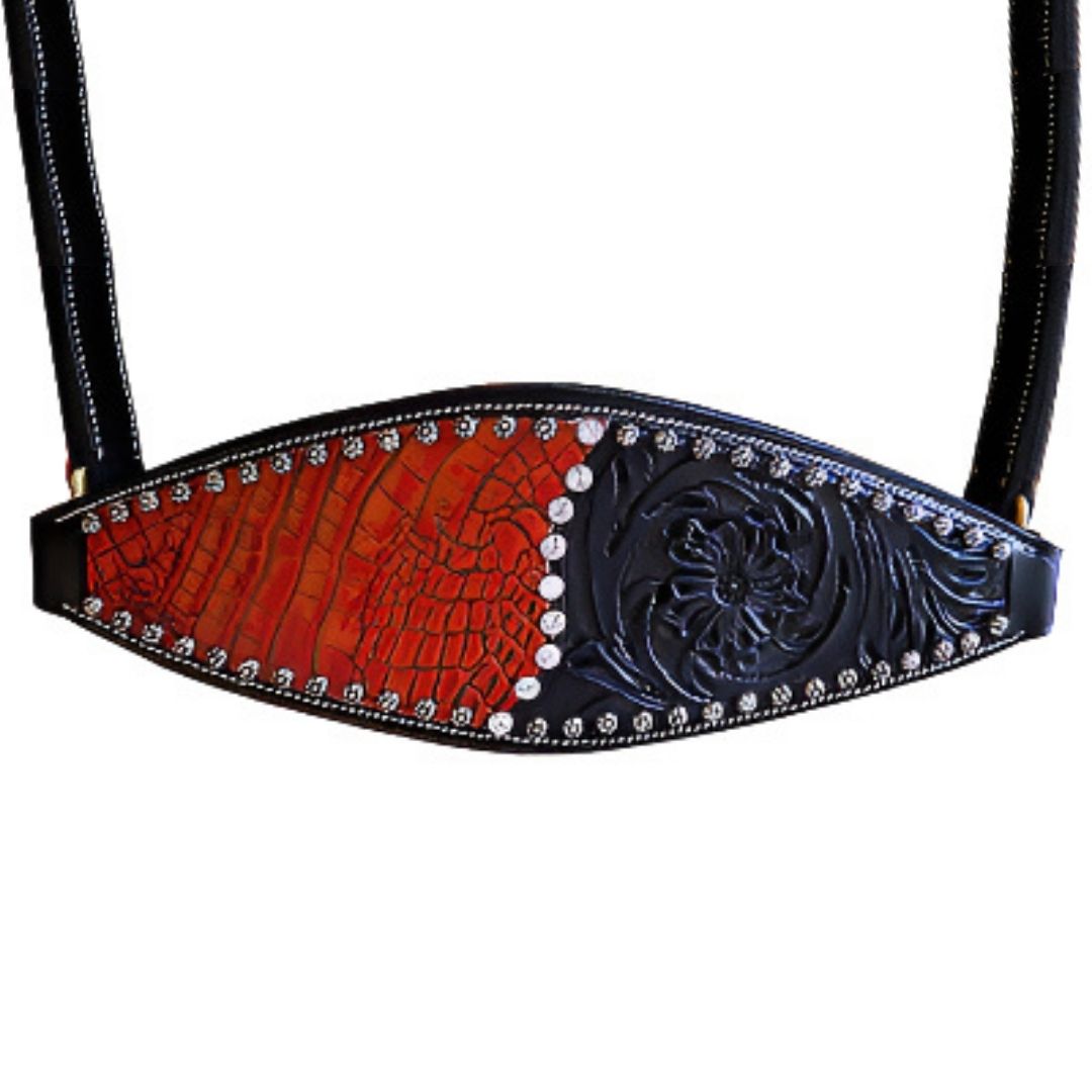 SIE Fusion Horse Bronc Halters Full in USA Leather Studded with Swarovski