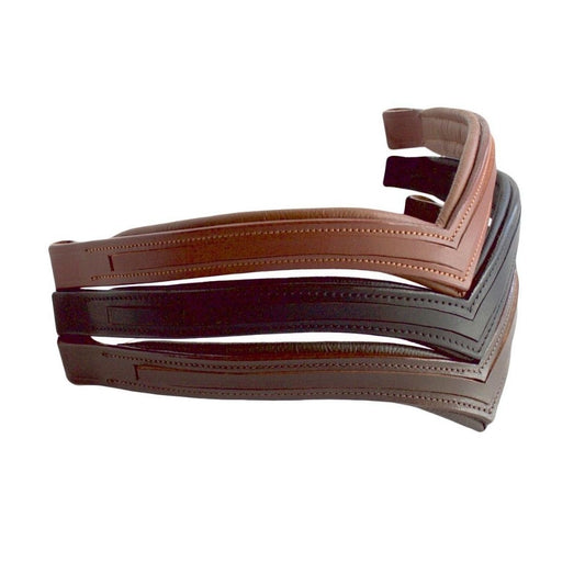 Empty Channel Leather Padded Horse Browband Custom made