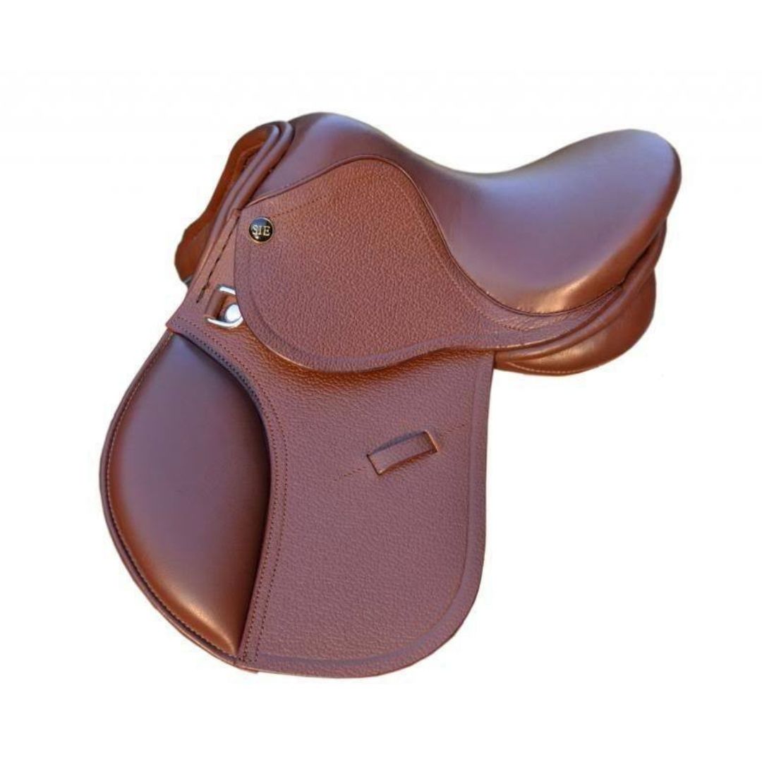10'' Chestnut grain show saddle w stirrup leathers small for kids