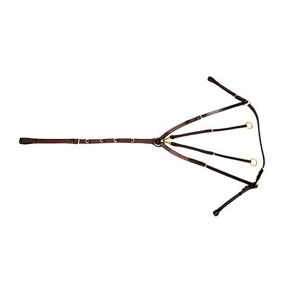 SIE Leather Running Martingale with breastplate - all size and colors in brass