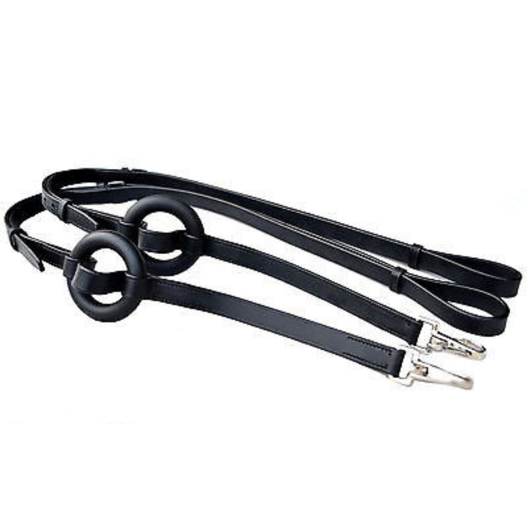 SIE Leather Side Horse strong Reins with Rubber Ring