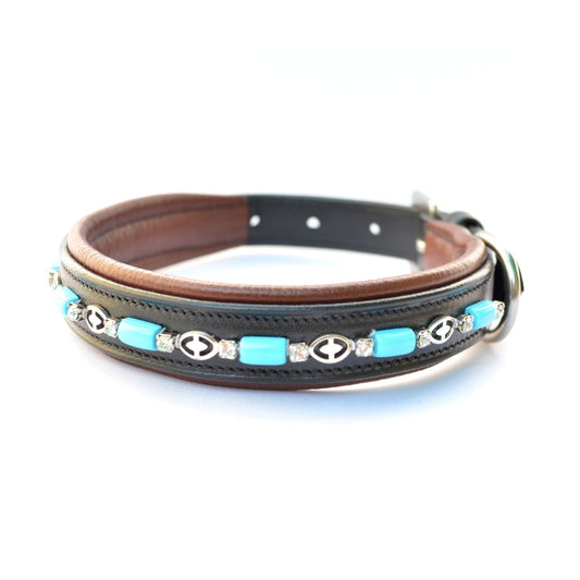 Turquoise Beaded Leather Pet / Dog Collars