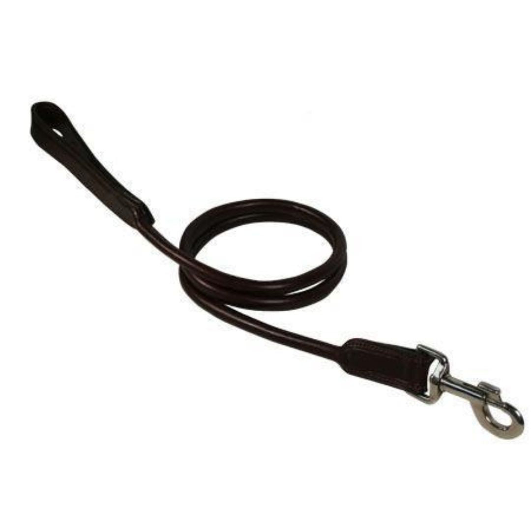 Genuine Leather Rolled Padded Dog Leash