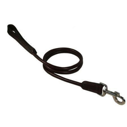Genuine Leather Rolled Padded Dog Leash