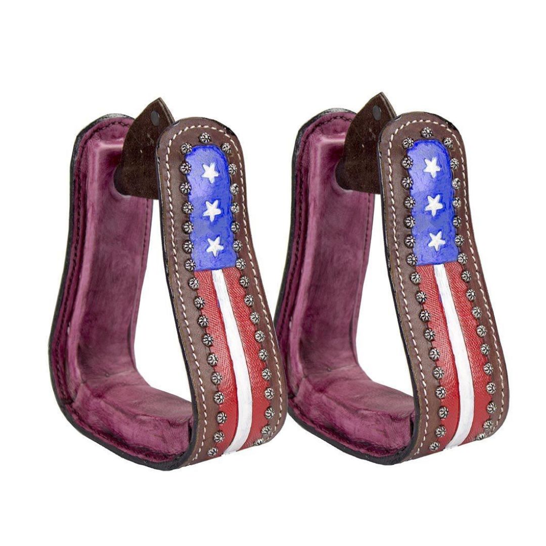 Rebel Flag Western Stirrups