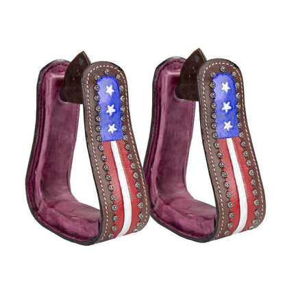 Rebel Flag Western Stirrups
