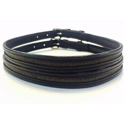 SIE Genuine Leather Empty Channel English Spur Straps – Double Stainless Steel Keeper Buckles | Crystal Decoration Slot