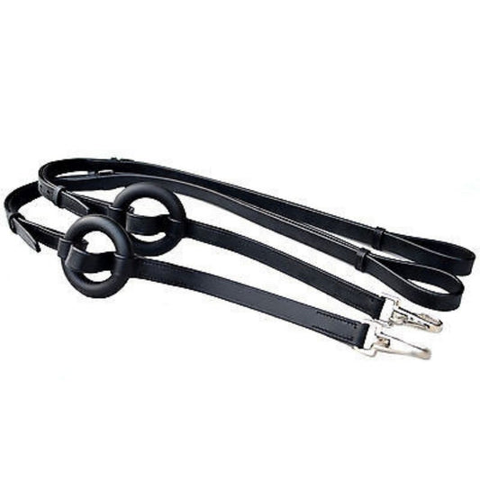 Leather Side Reins with Rubber Rings – Horse Training