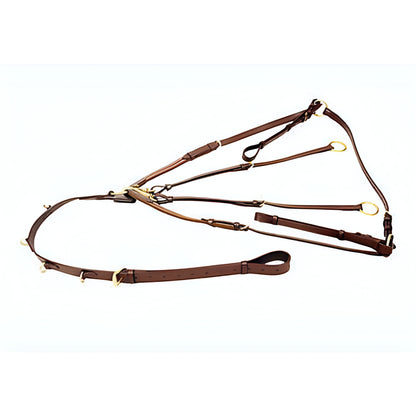 SIE Leather Running Martingale with breastplate - all size and colors in brass