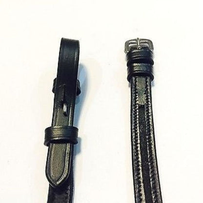 Pair of Empty channel Leather Cheek pieces of bridle - 4mm